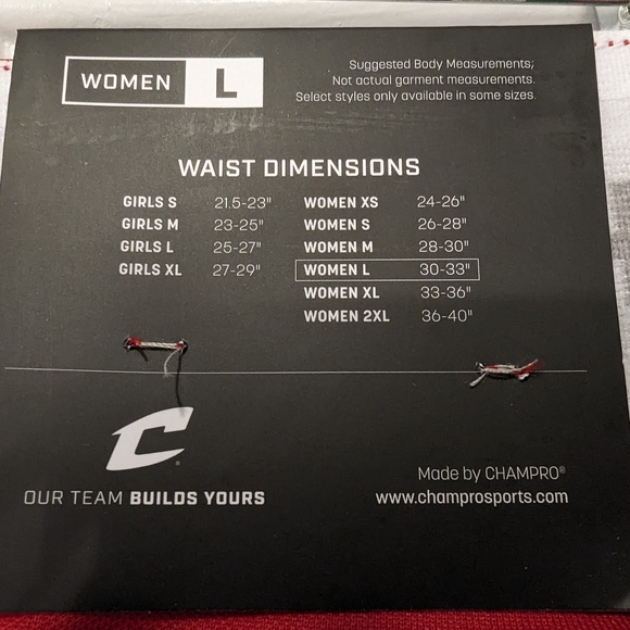 NWT Champro Fast pitch Womens Red elastic leg opening Softball Pants size Large - Picture 6 of 8